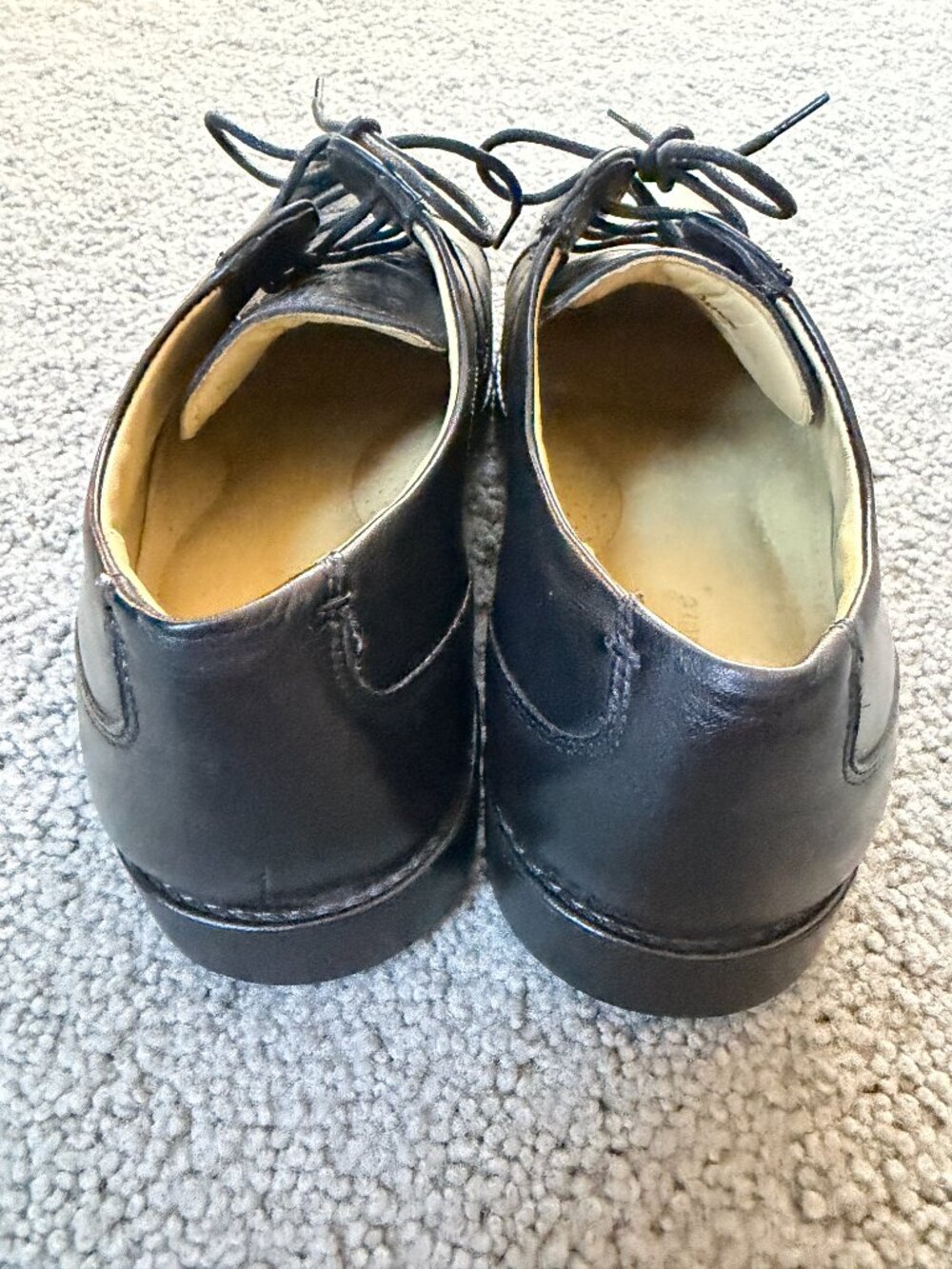 Studio Belvedere Duke Black Leather Cap Toe Oxfords Mens Dress Shoes Size 12 D - Picture 5 of 13